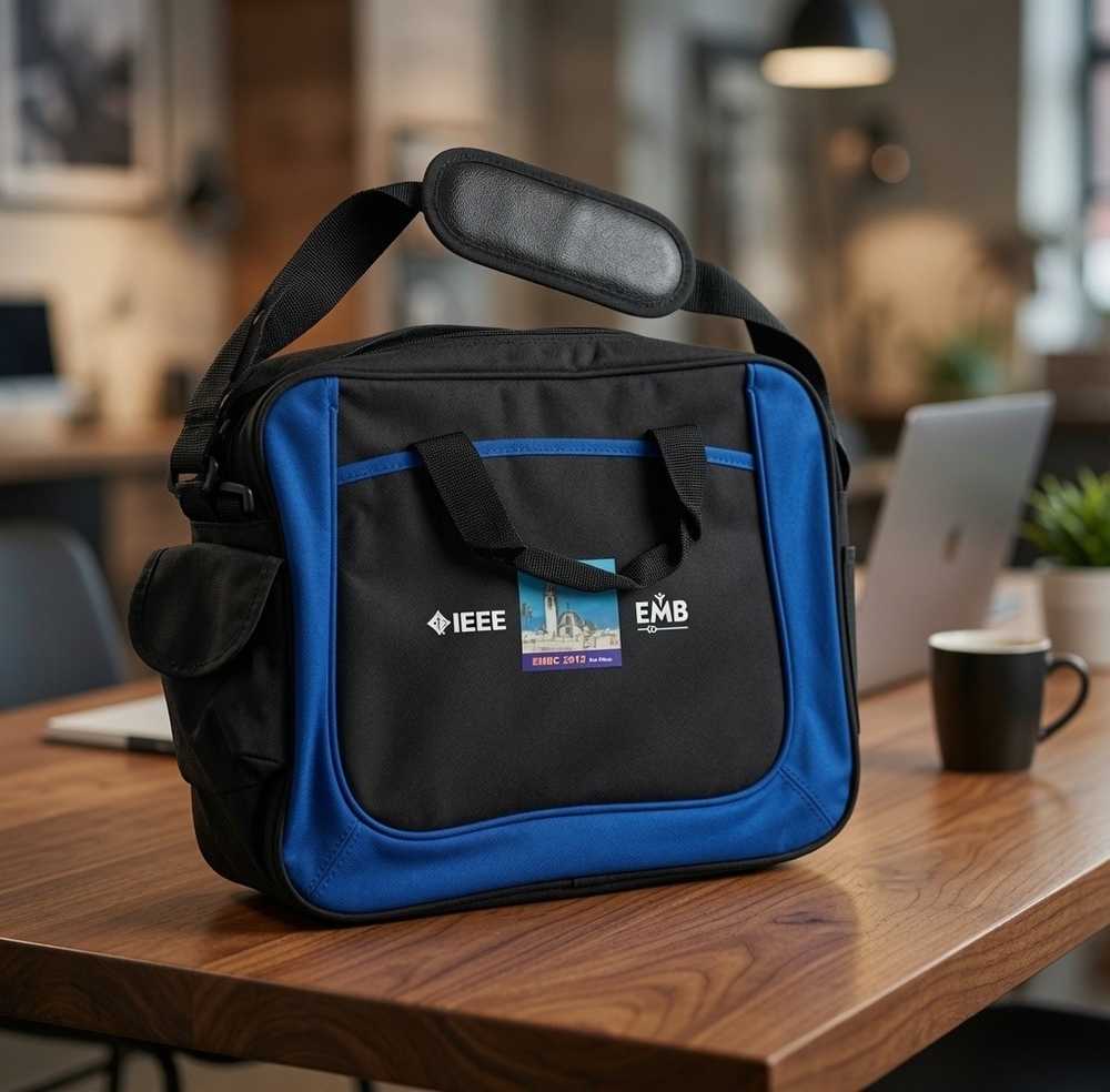Voyager Black Blue Canvas Laptop Messenger Bag Travel Portfolio